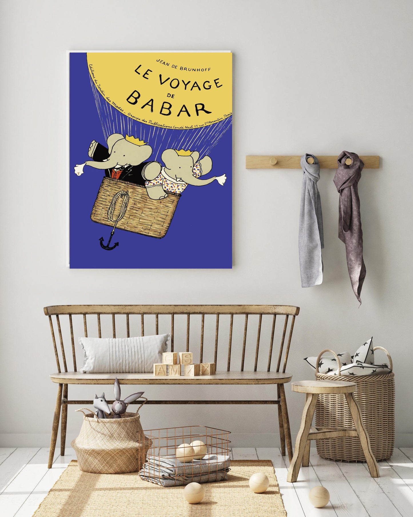 Babar the elephant Voyage nursery Art Print