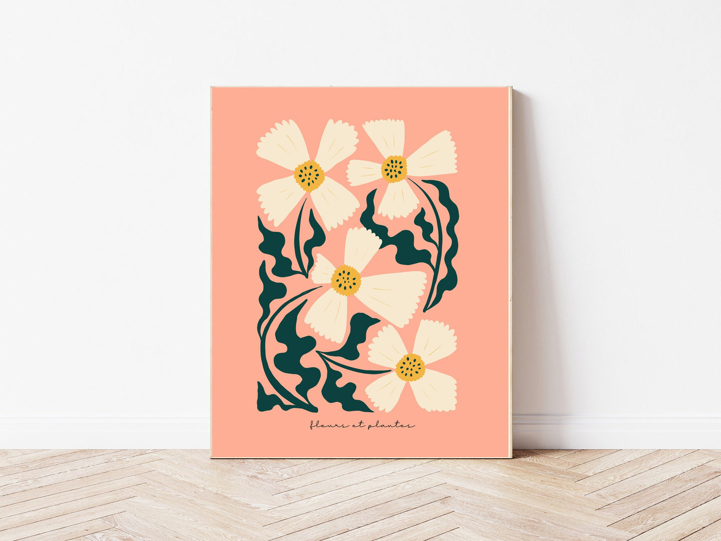 Botanical Peach Flower Art Print