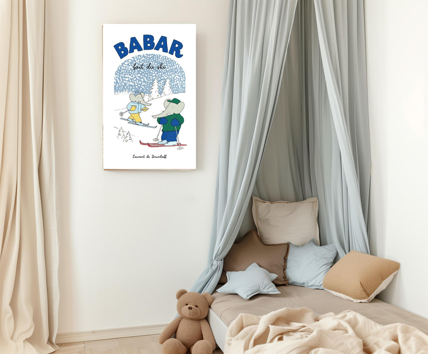 Babar the elephant Ski art print