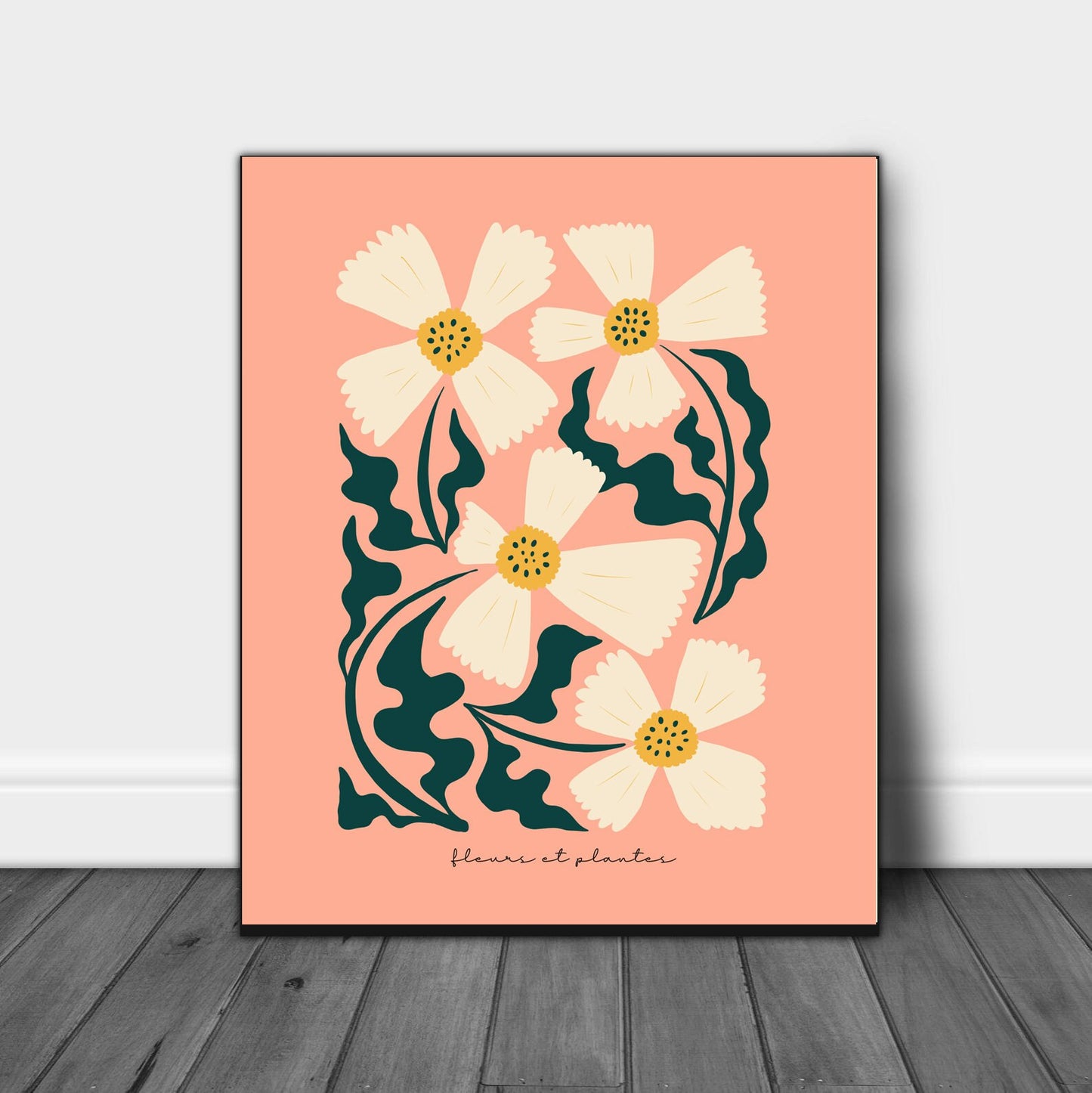 Botanical Peach Flower Art Print