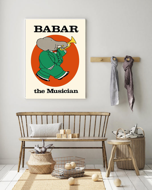 Babar the elephant Musician Art Print