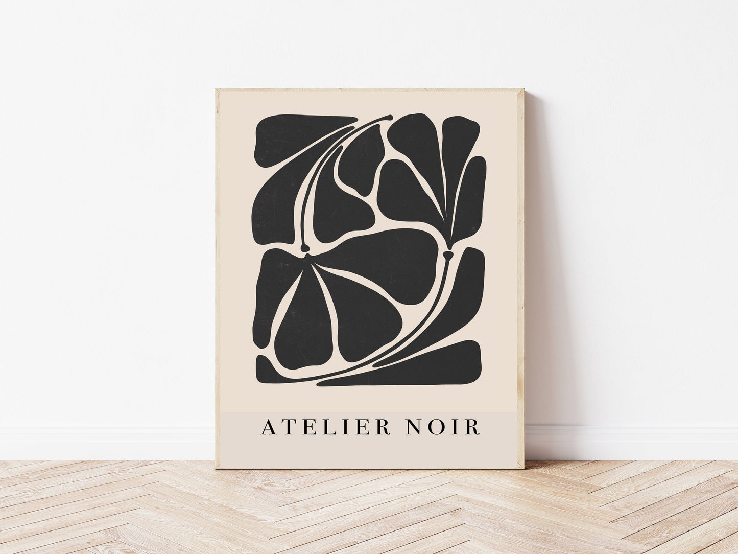 Botanical Black Leaf Art Print