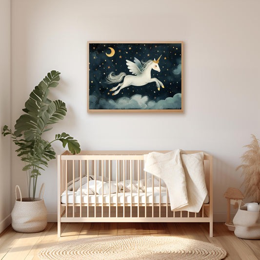 Cute Unicorn Nursery Art Print