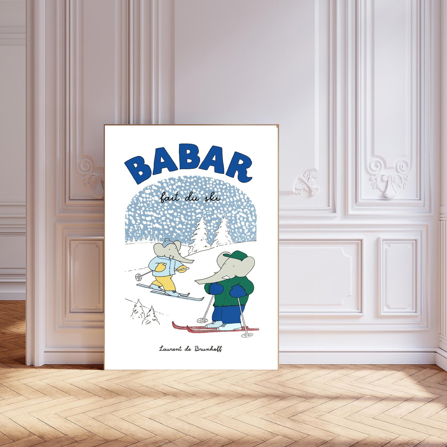 Babar the elephant Ski art print