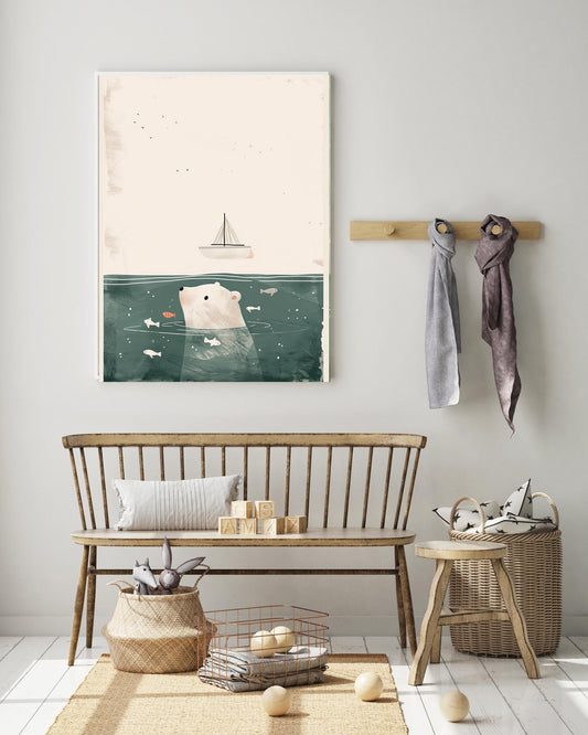 Cute Bear Nursery Print