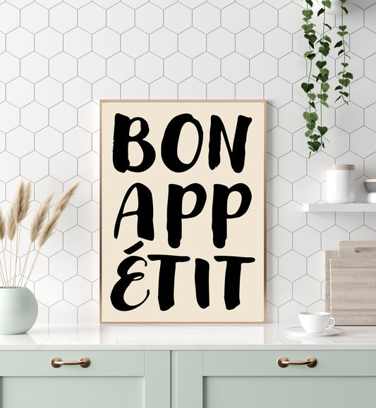 Bon appetit kitchen art print