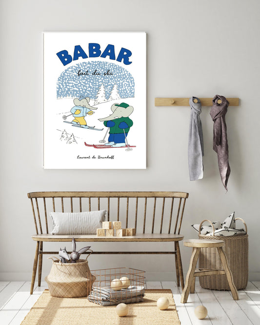 Babar the elephant Ski art print