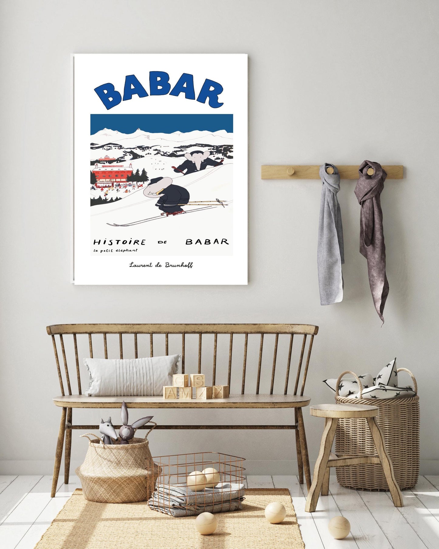 Babar the elephant Ski Art Print