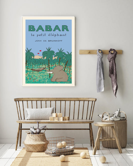 Babar the elephant nursery art print