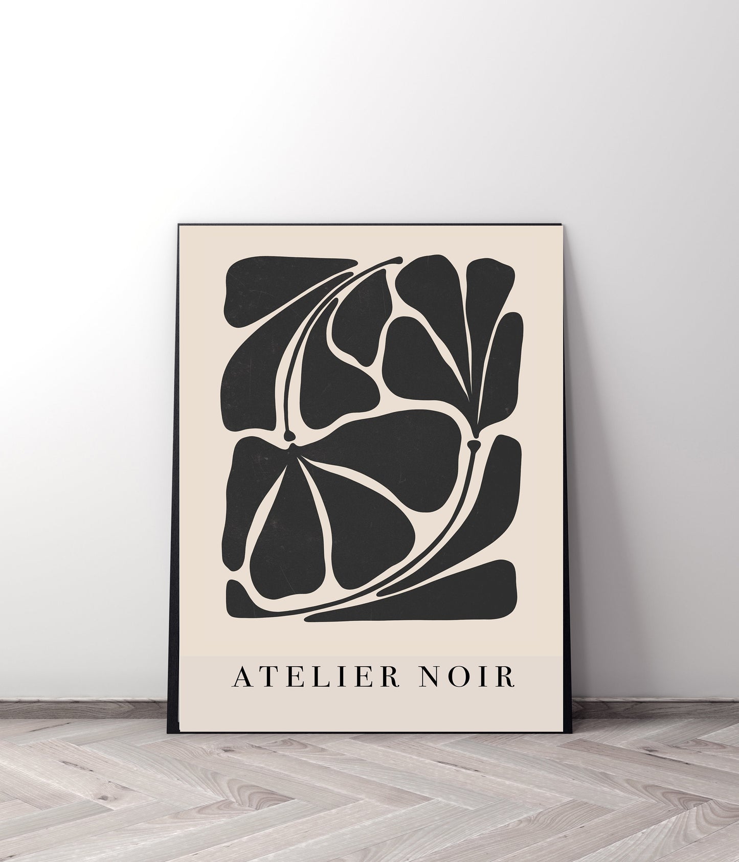 Botanical Black Leaf Art Print