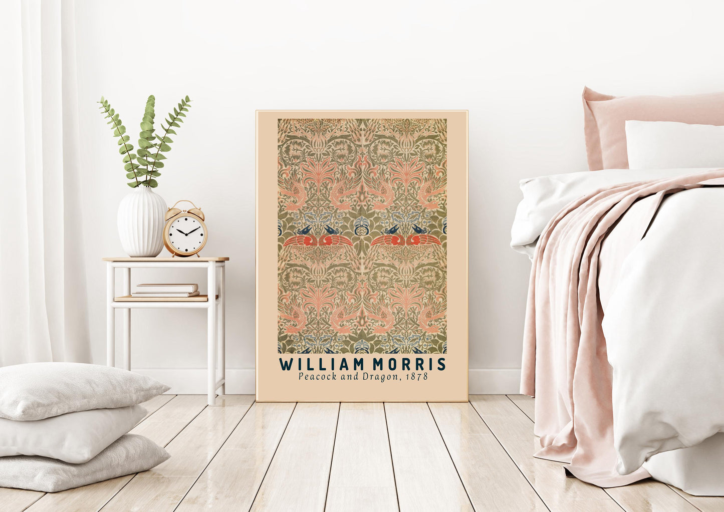 William Morris Cream Art Print, William Morris  Flowers, Morris Print, Flower Art Print, Botanical Print,  tree art print, Wall Art,