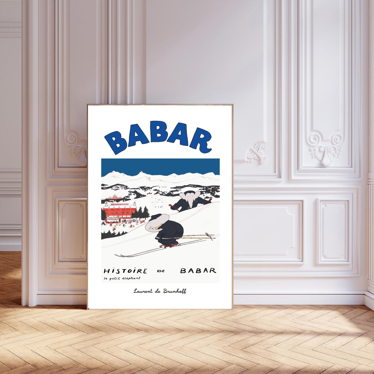 Babar the elephant Ski Art Print