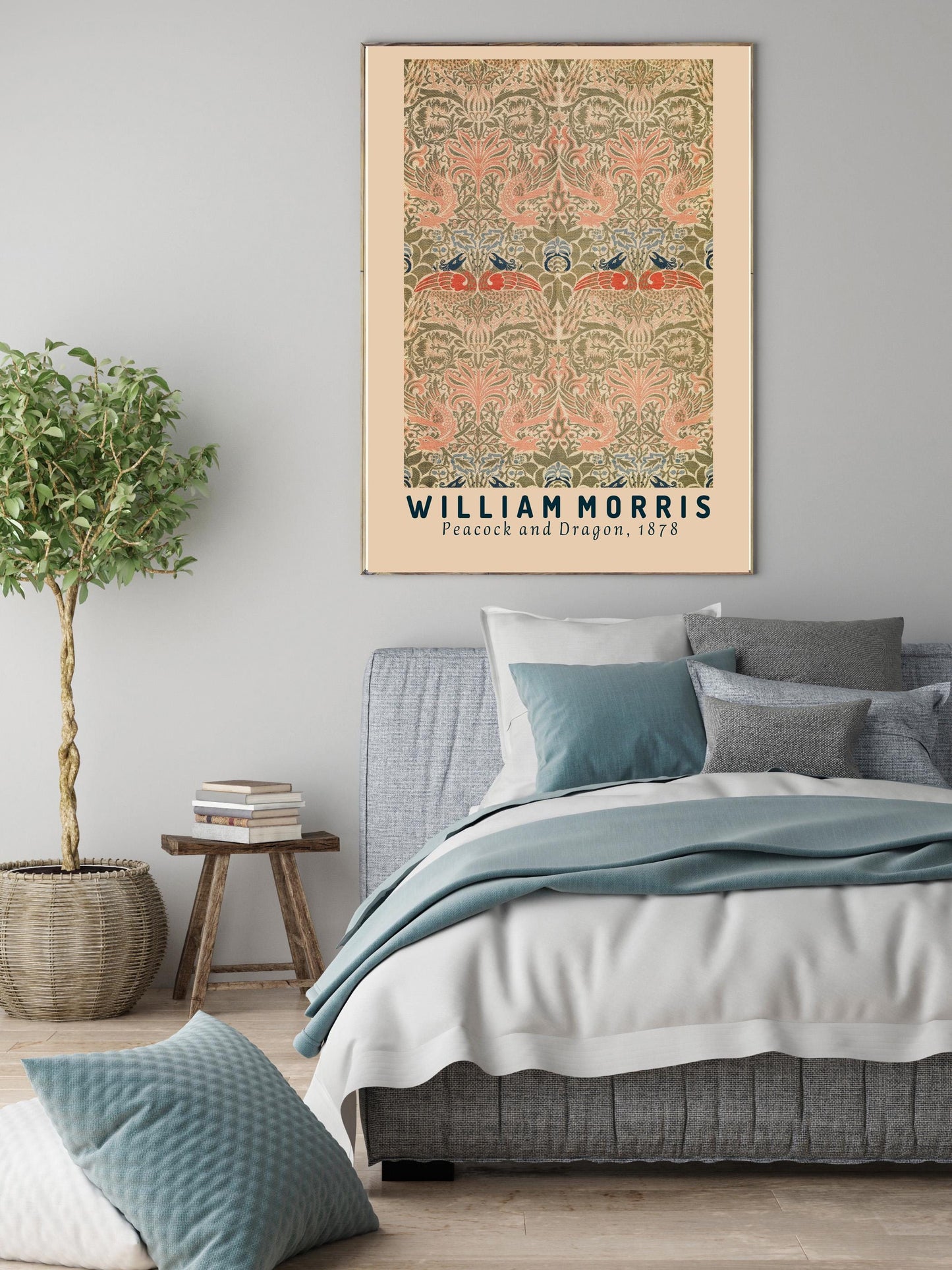 William Morris Cream Art Print, William Morris  Flowers, Morris Print, Flower Art Print, Botanical Print,  tree art print, Wall Art,