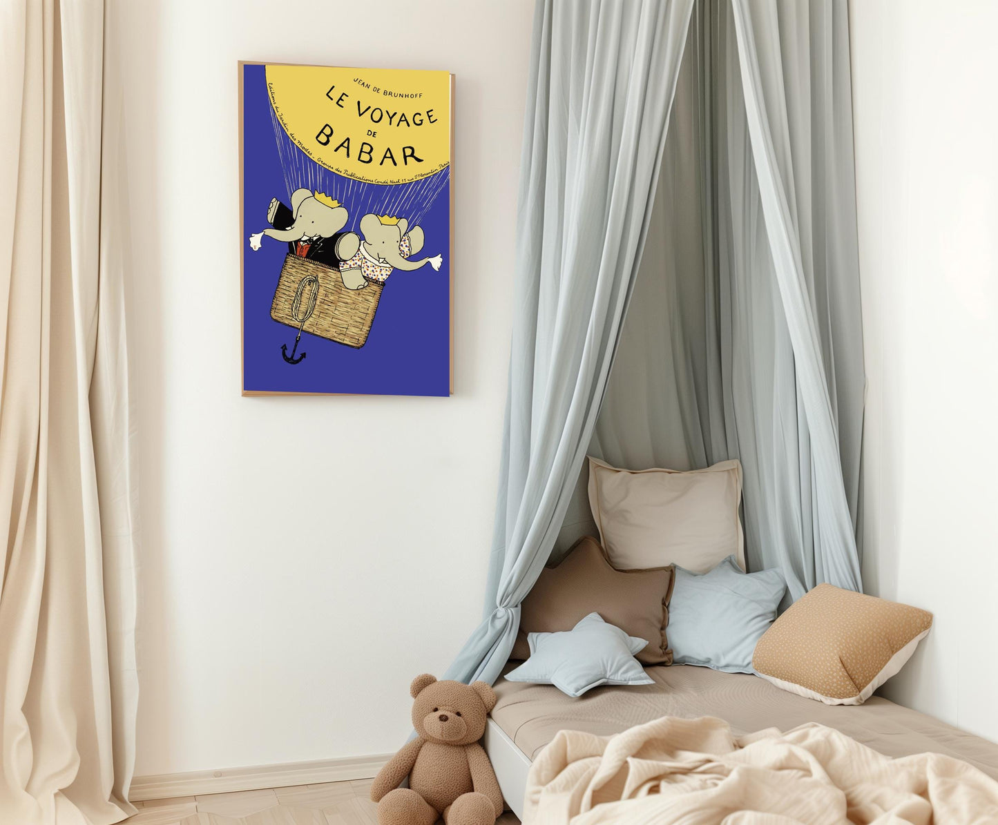 Babar the elephant Voyage nursery Art Print